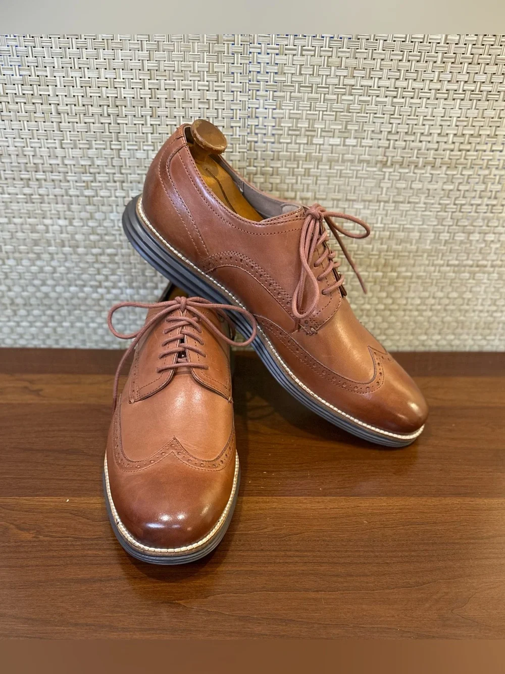 NWOB Cole Haan OriginalGrand Cognac Tan Leather Oxfords C264 13M